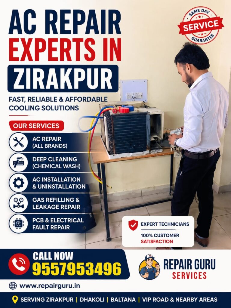 Professional AC repair service in Punjab for split and window air conditioners with fast and reliable support
