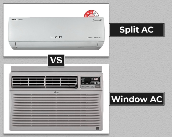 window ac vs split ac, difference between window air conditioning and split air conditioning, 