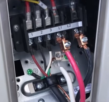 ac indoor unit connection, power supply connection from indoor unit to outdoor unit