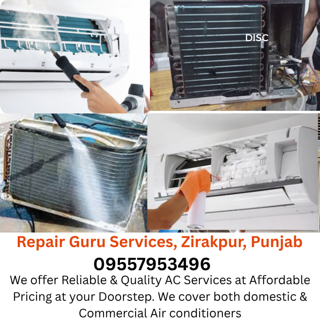 Professional AC technician servicing split AC & window AC in Zirakpur
